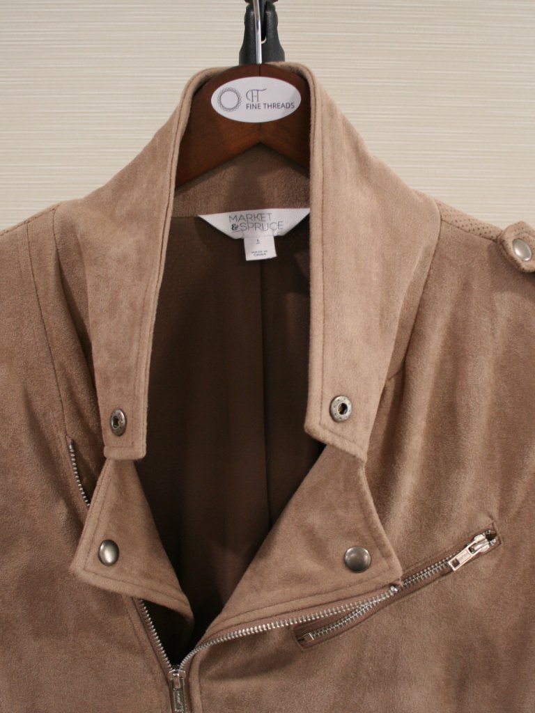 Market And Spruce Tan Faux Suede Jacket Size L — image 6 of 7